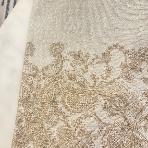 Chico’s Gold & Cream Sparkly Scarf Wrap - Picture 3 of 3